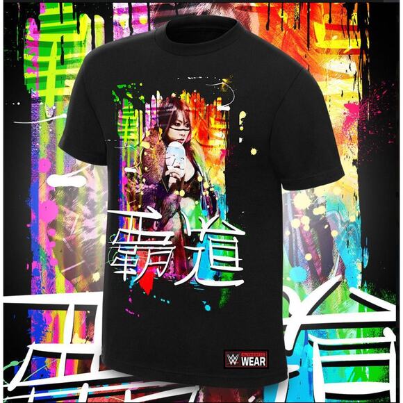 NWT "NO ONE IS READY" FOR ASUKA WWE Graphic T-Shirt Men's Size 2XL Black Vibrant - Picture 1 of 4